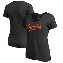 Baltimore Orioles Women's Team Wordmark T-Shirt - Black