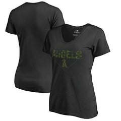 Los Angeles Angels Women's Camo T-Shirt - Black