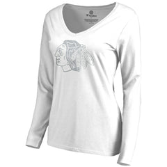 Chicago Blackhawks Women's White Out Long Sleeve T-Shirt