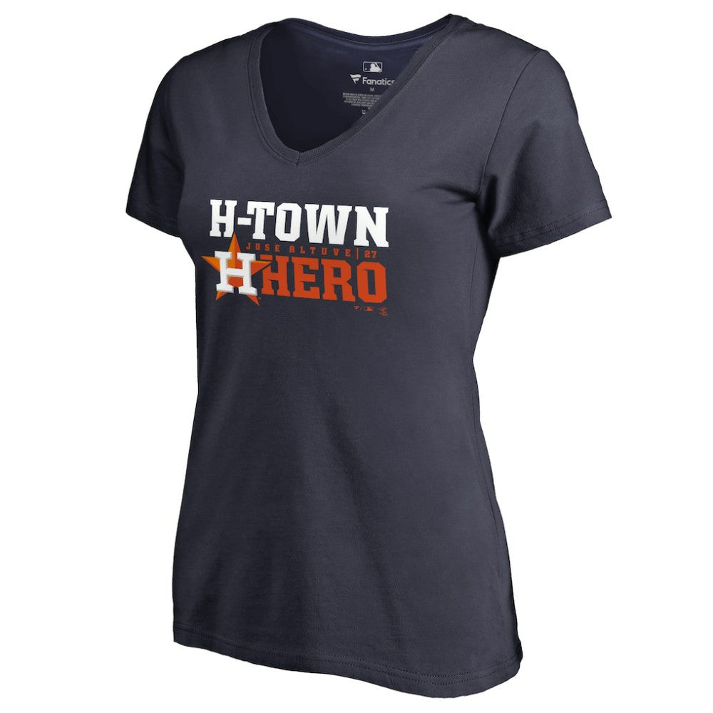 Jose Altuve Houston Astros Women's Player Hometown Collection V-Neck T-Shirt - Navy