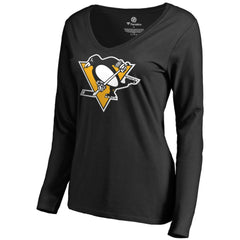 Bryan Rust Pittsburgh Penguins Women's Backer Name & Number Long Sleeve V-Neck T-Shirt
