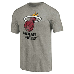 Miami Heat Distressed Team Logo Tri-Blend T-Shirt - Heather Gray on sale