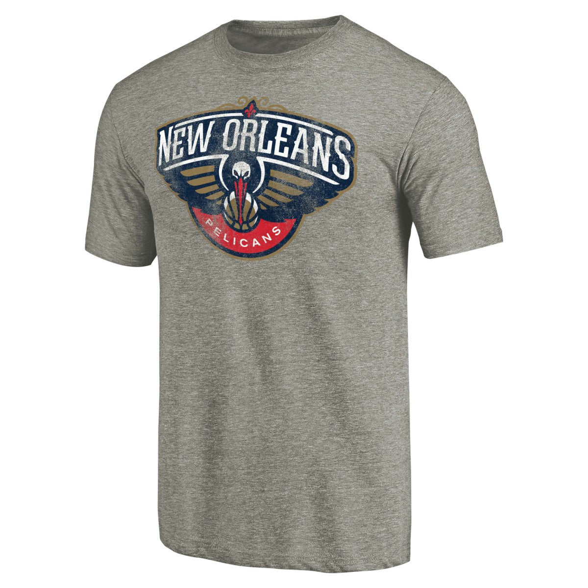 New Orleans Pelicans Distressed Team Logo Tri-Blend T-Shirt - Heather Gray shop