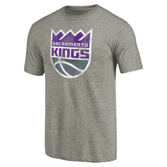 Sacramento Kings Distressed Team Logo Tri-Blend T-Shirt - Heather Gray cheap