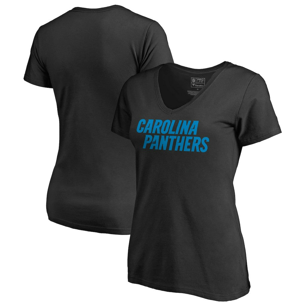 NFL Carolina Panthers Women's Wordmark V-Neck T-Shirt