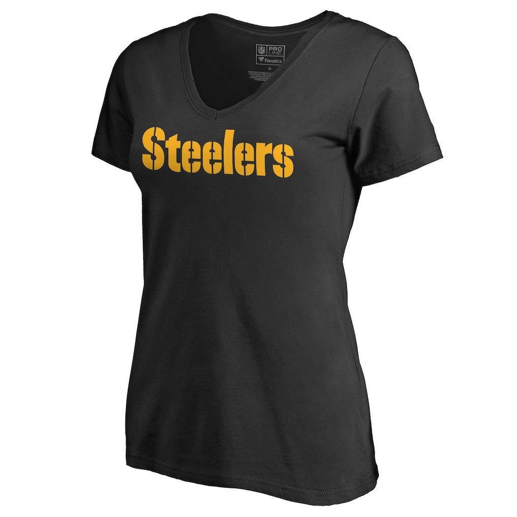 NFL Pittsburgh Steelers Women's Wordmark V-Neck T-Shirt