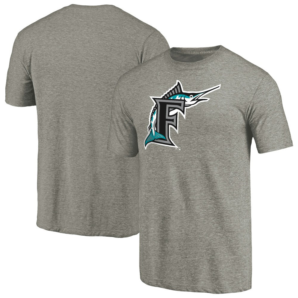 Miami Marlins Cooperstown Collection Forbes Tri-Blend T-Shirt - Ash