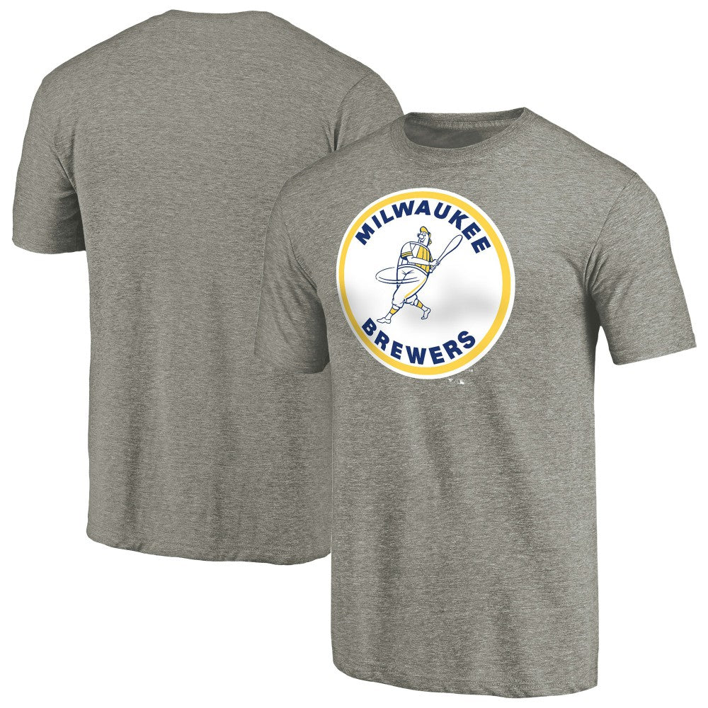 Milwaukee Brewers Cooperstown Collection Forbes Tri-Blend T-Shirt - Ash