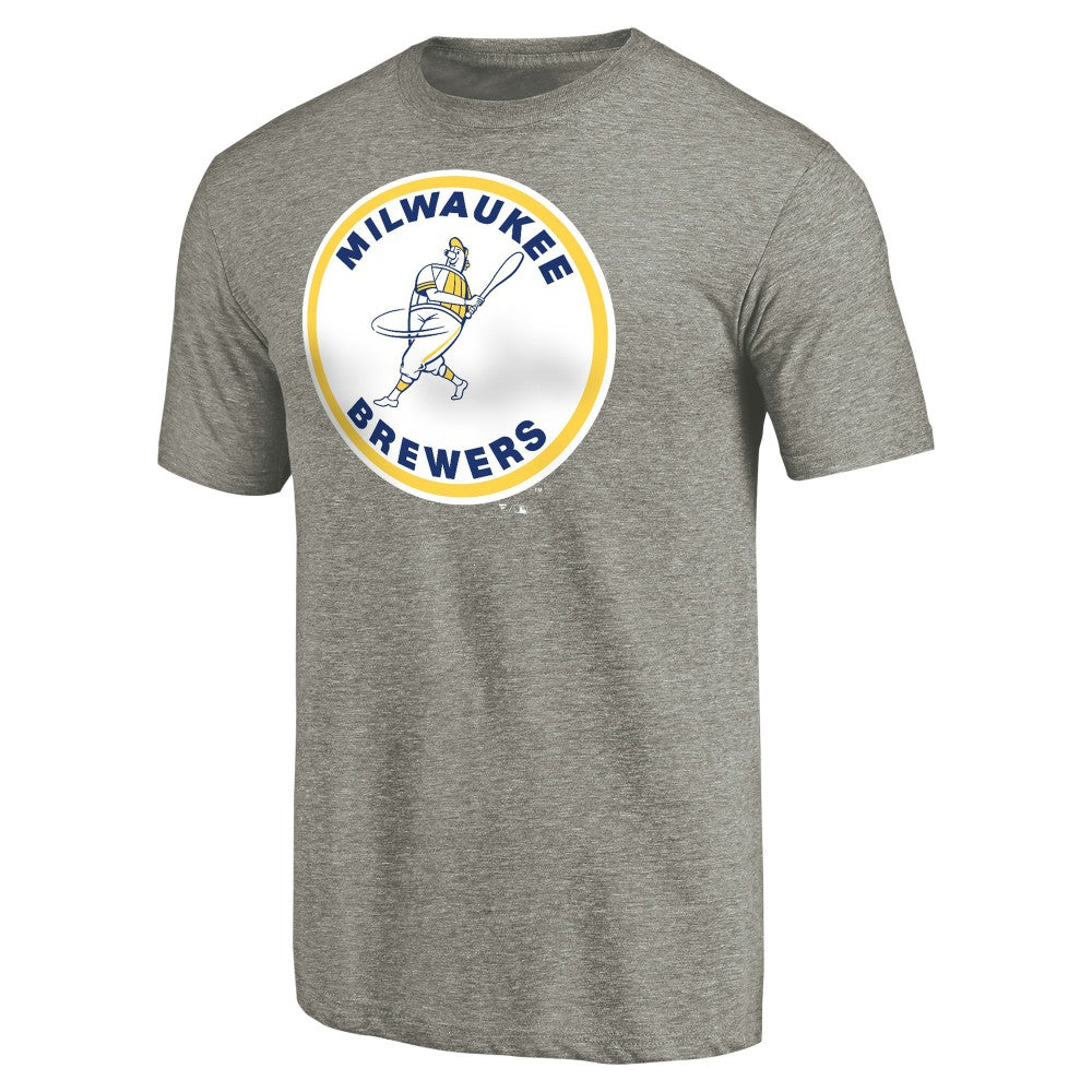 Milwaukee Brewers Cooperstown Collection Forbes Tri-Blend T-Shirt - Ash
