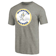 Milwaukee Brewers Cooperstown Collection Forbes Tri-Blend T-Shirt - Ash