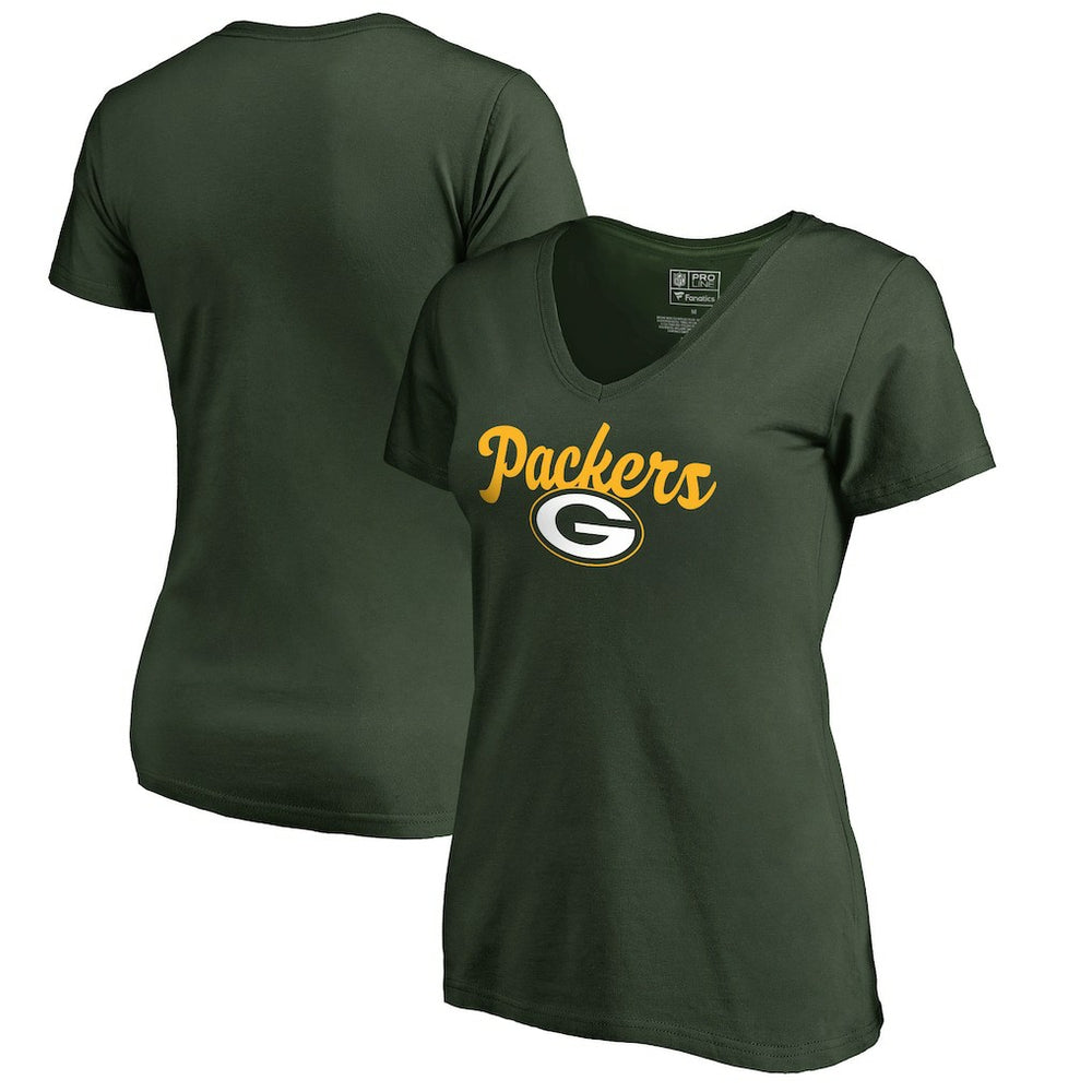 NFL Green Bay Packers Women's Freehand V-Neck T-Shirt