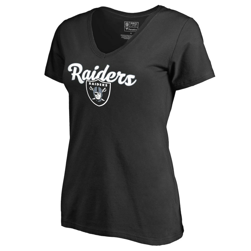 NFL Las Vegas Raiders Women's Freehand V-Neck T-Shirt