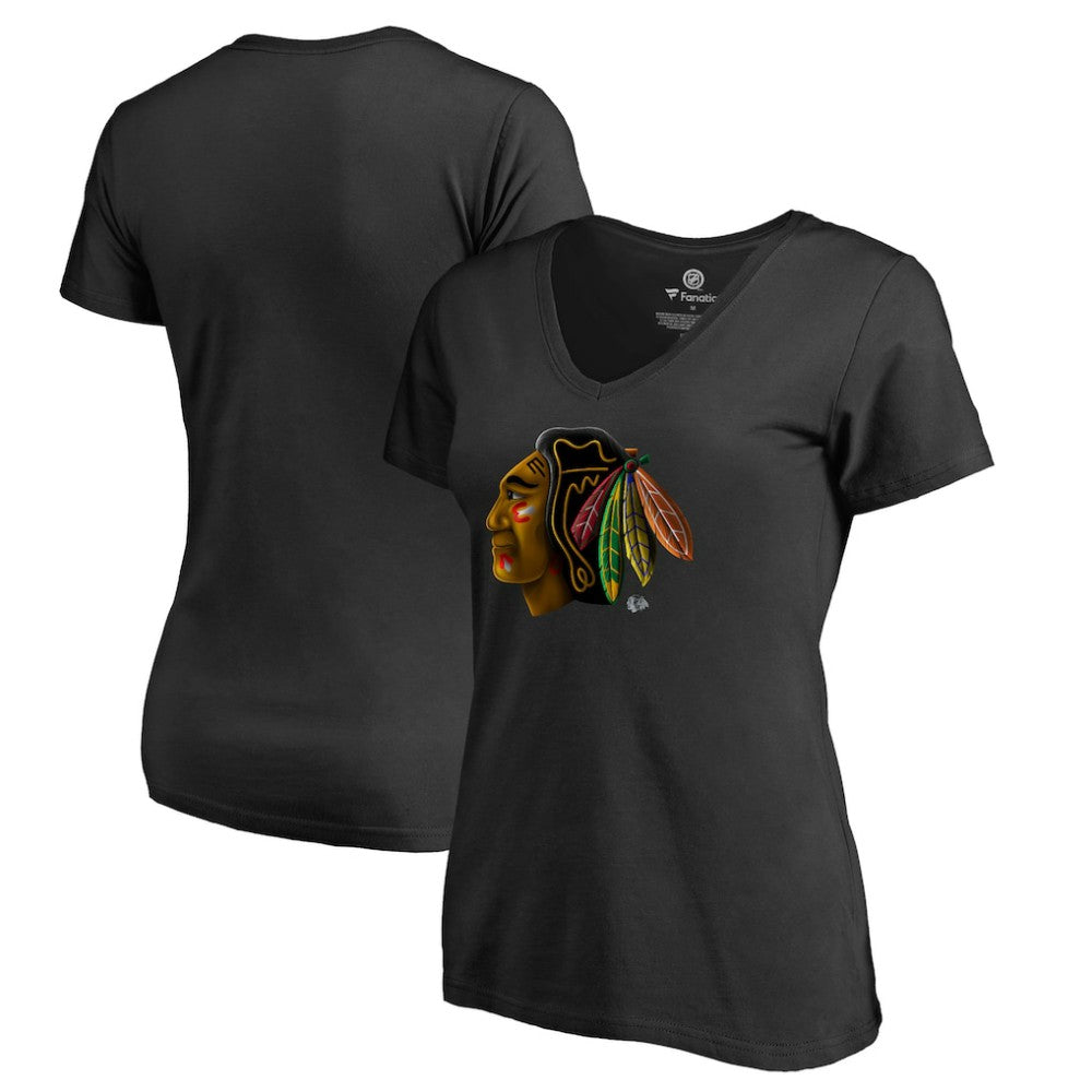 Chicago Blackhawks Women's Midnight Mascot V-Neck T-Shirt