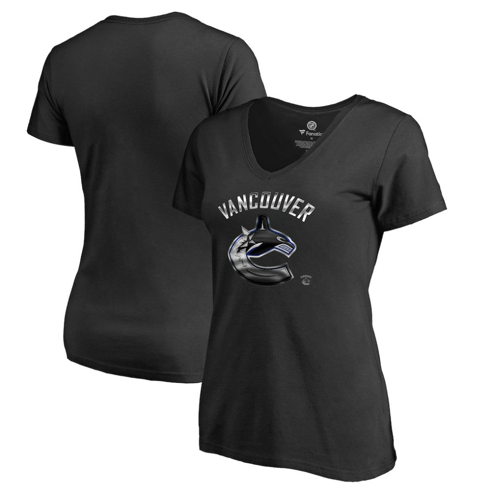 Vancouver Canucks Women's Midnight Mascot V-Neck T-Shirt