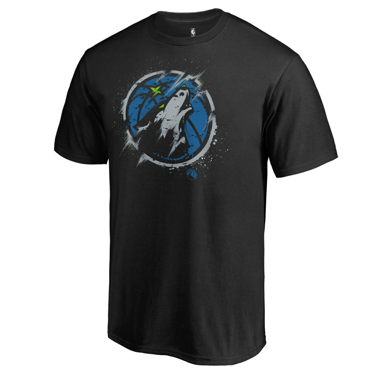 Minnesota Timberwolves Splatter Logo T-Shirt - Black for sale