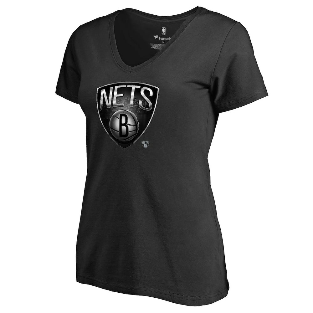 Brooklyn Nets Women's Midnight Mascot V-Neck T-Shirt - Black online