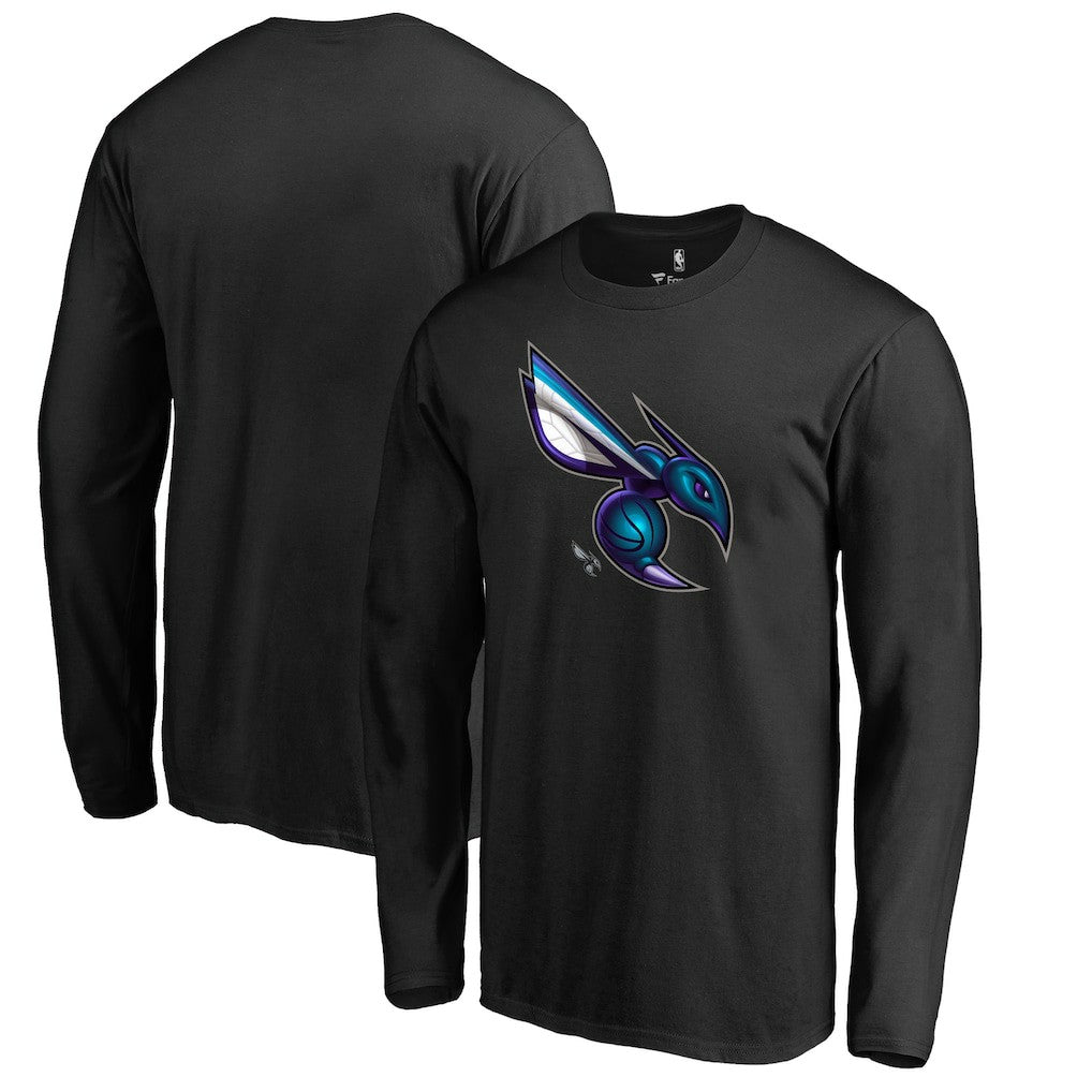 Charlotte Hornets Midnight Mascot Long Sleeve T-Shirt - Black outlet