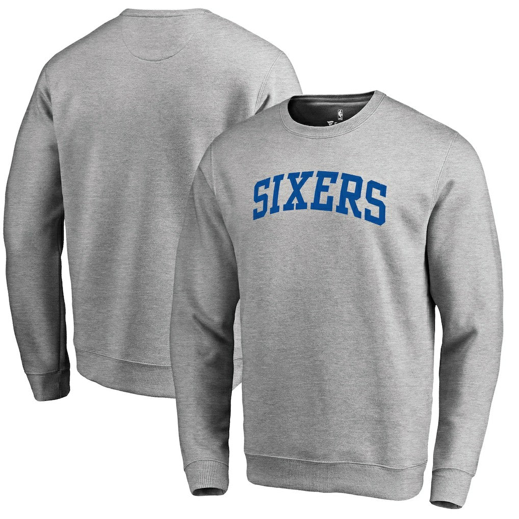 Philadelphia 76ers Wordmark II Pullover Sweatshirt - Heathered Gray outlet