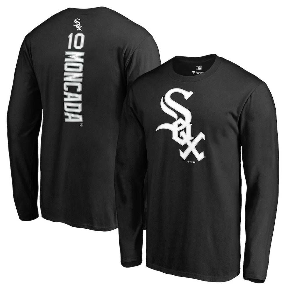 Yoan Moncada Chicago White Sox Backer Long Sleeve T-Shirt - Black