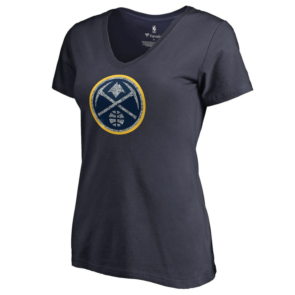 Denver Nuggets Women's Static Logo V-Neck T-Shirt sale - Navy sale