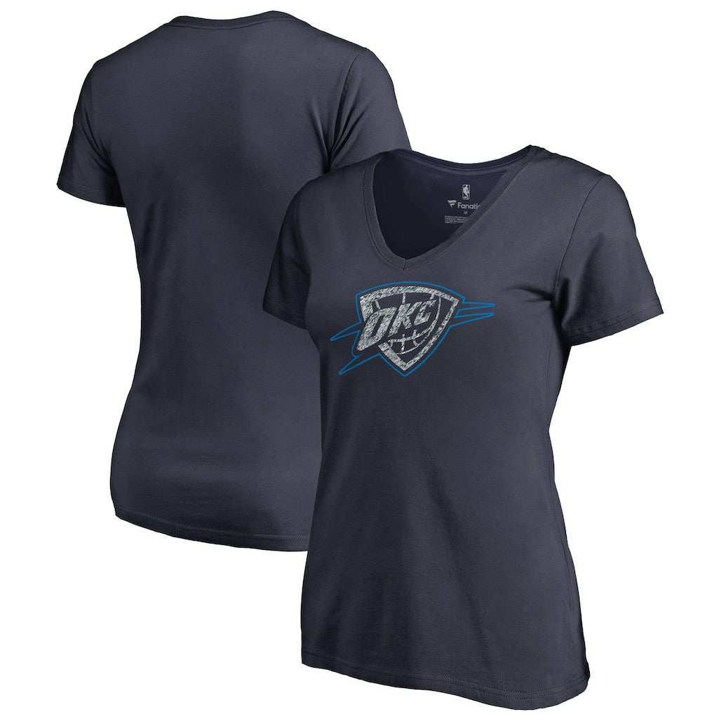 Oklahoma City Thunder Women's Static Logo V-Neck T-Shirt - Navy cheap