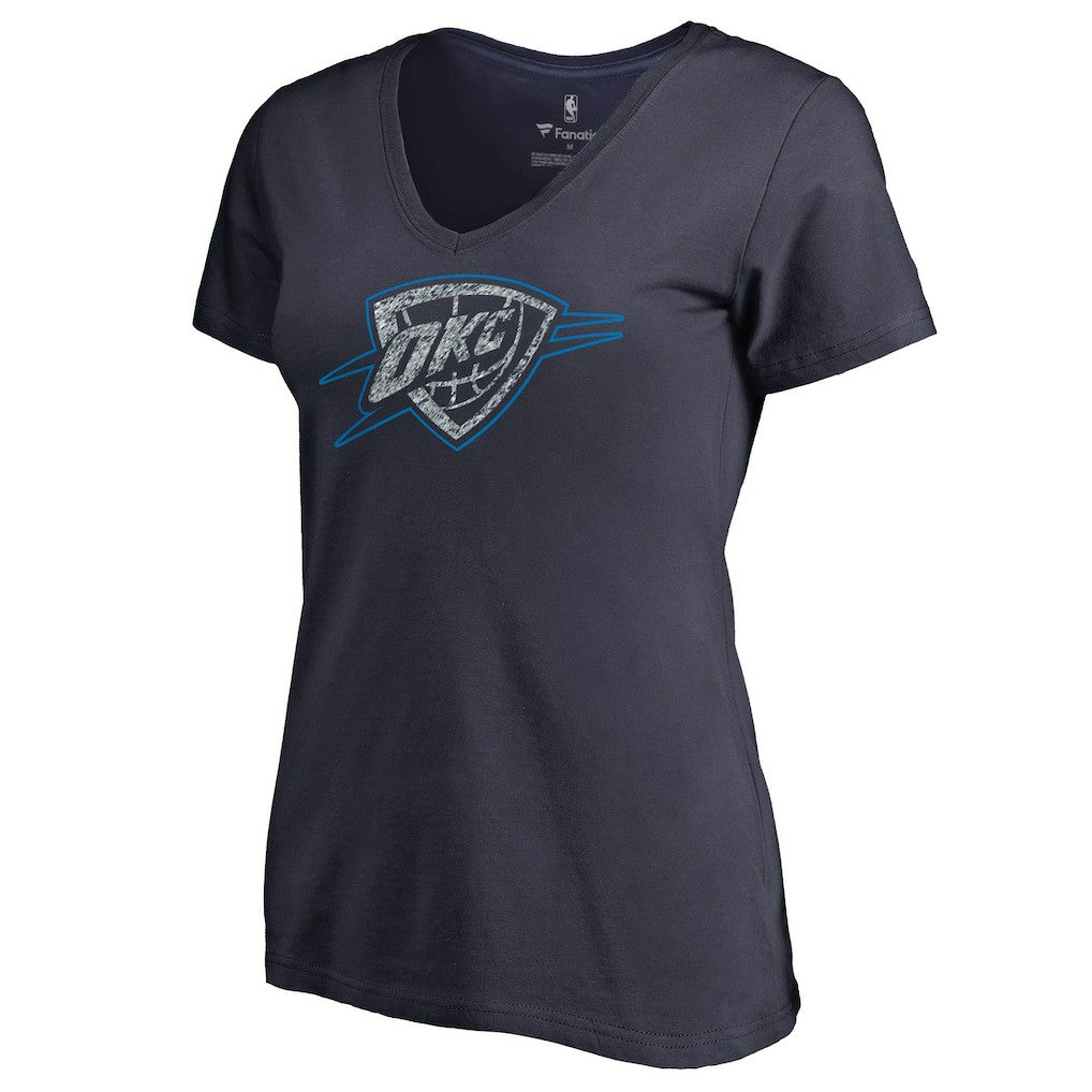 Oklahoma City Thunder Women's Static Logo V-Neck T-Shirt - Navy cheap
