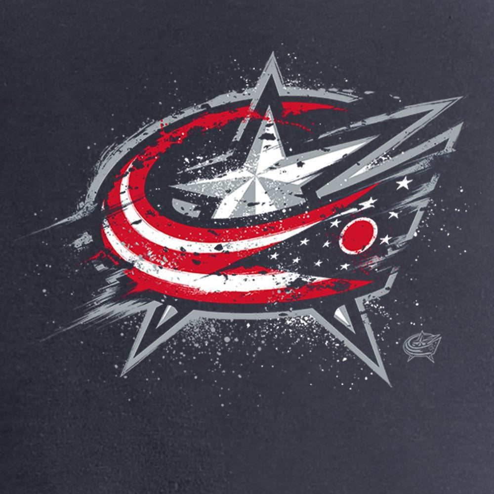 Columbus Blue Jackets Women's Splatter Logo V-Neck T-Shirt