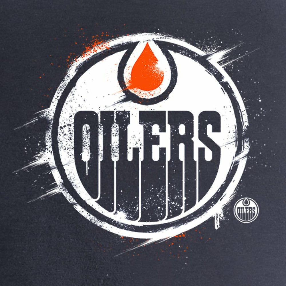 Edmonton Oilers Women's Splatter Logo V-Neck T-Shirt