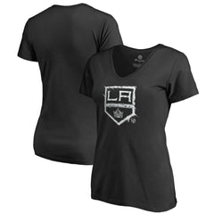 Los Angeles Kings Women's Splatter Logo V-Neck T-Shirt