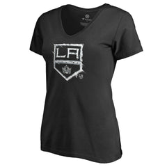 Los Angeles Kings Women's Splatter Logo V-Neck T-Shirt