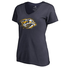 Nashville Predators Women's Splatter Logo V-Neck T-Shirt