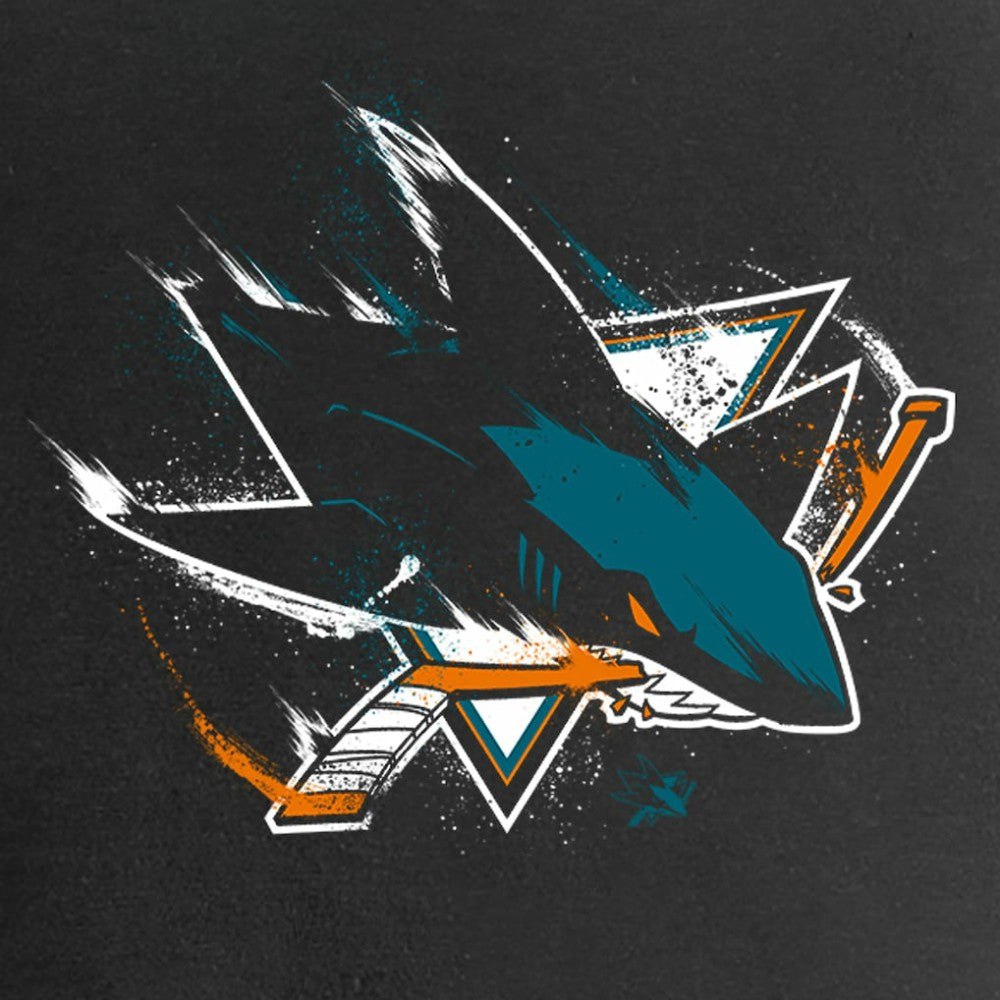 San Jose Sharks Women's Splatter Logo V-Neck T-Shirt