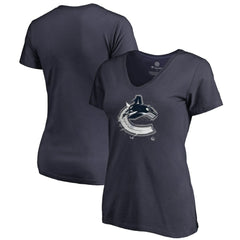 Vancouver Canucks Women's Splatter Logo V-Neck T-Shirt