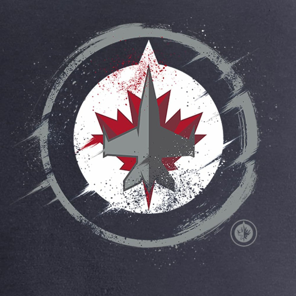Winnipeg Jets Women's Splatter Logo V-Neck T-Shirt