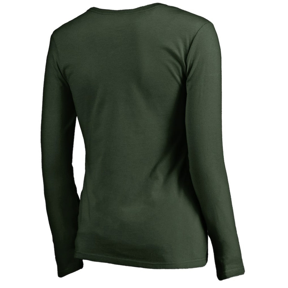 Minnesota Wild Women's Splatter Logo V-Neck Long Sleeve T-Shirt