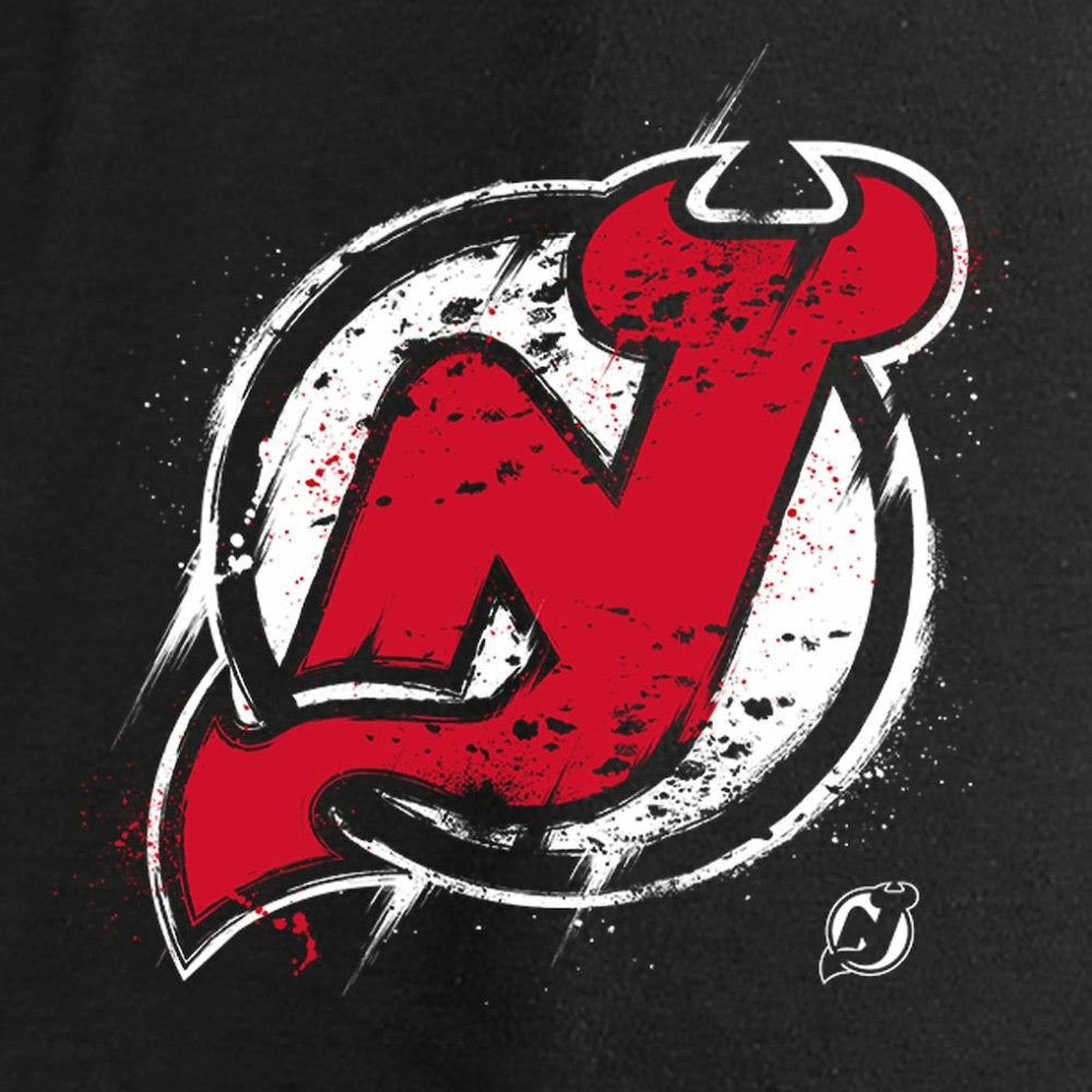 New Jersey Devils Women's Splatter Logo V-Neck Long Sleeve T-Shirt