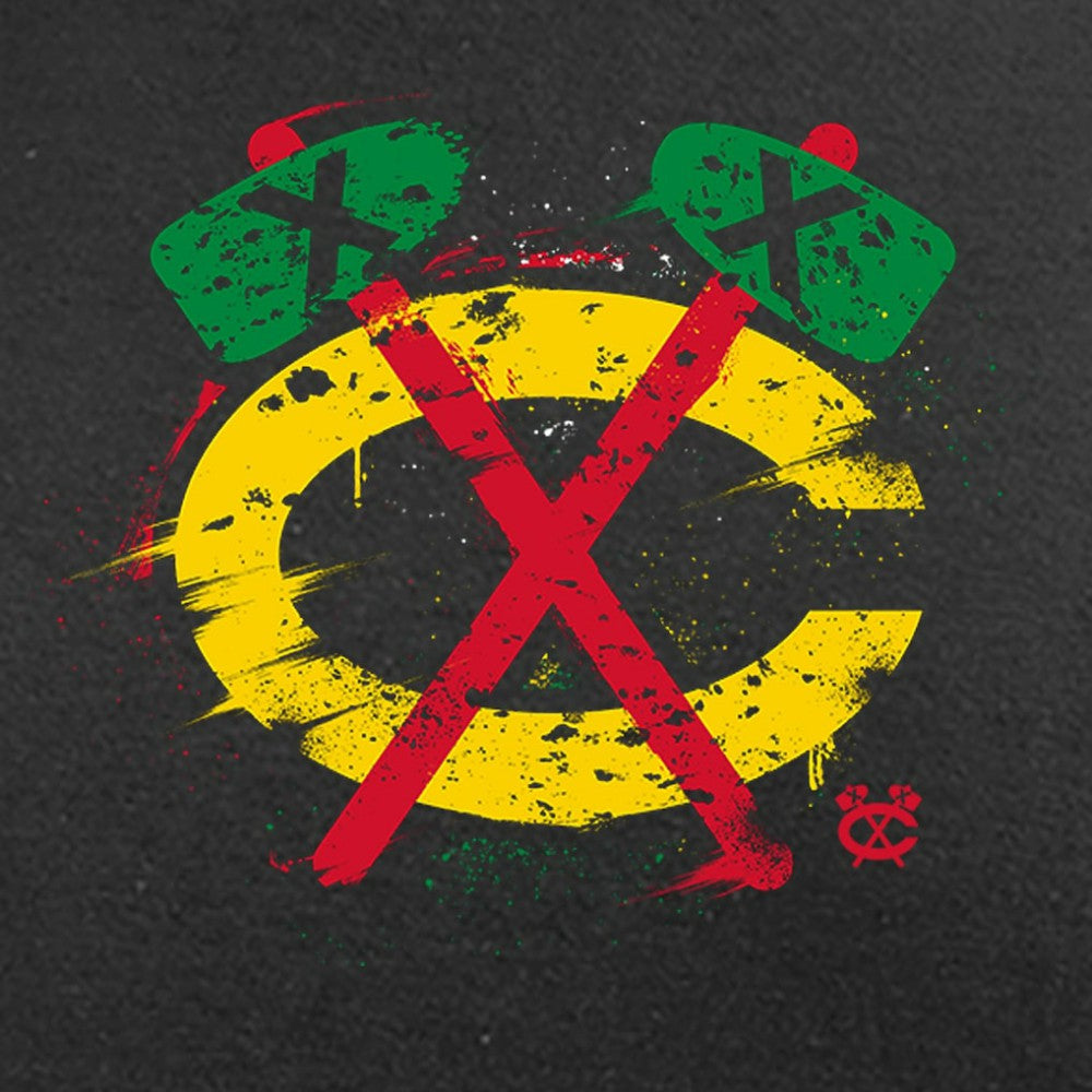 Chicago Blackhawks Splatter Logo Long Sleeve T-Shirt