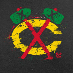 Chicago Blackhawks Splatter Logo Long Sleeve T-Shirt