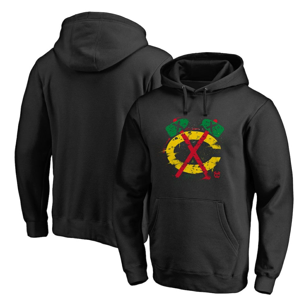 Chicago Blackhawks Splatter Logo Pullover Hoodie