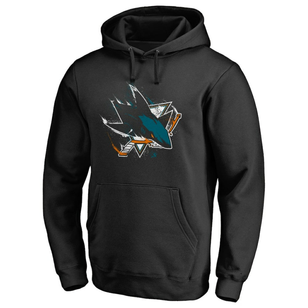 San Jose Sharks Splatter Logo Pullover Hoodie