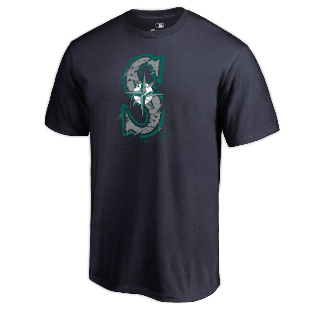 Seattle Mariners Splatter Logo T-Shirt - Navy