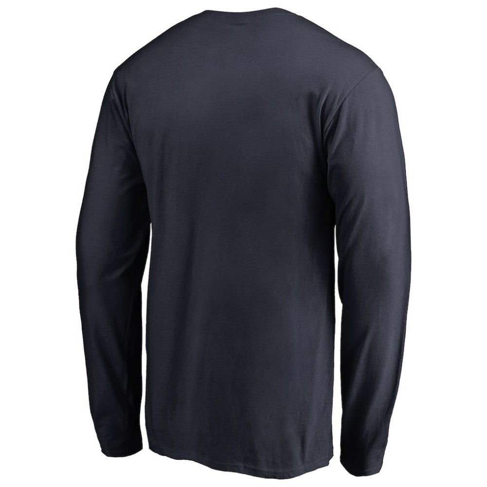 Atlanta Braves Splatter Logo Long Sleeve T-Shirt - Navy
