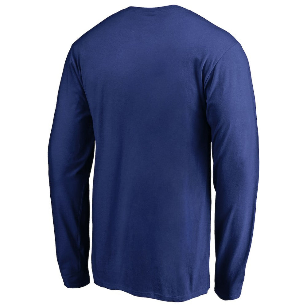 Chicago Cubs Splatter Logo Long Sleeve T-Shirt - Royal