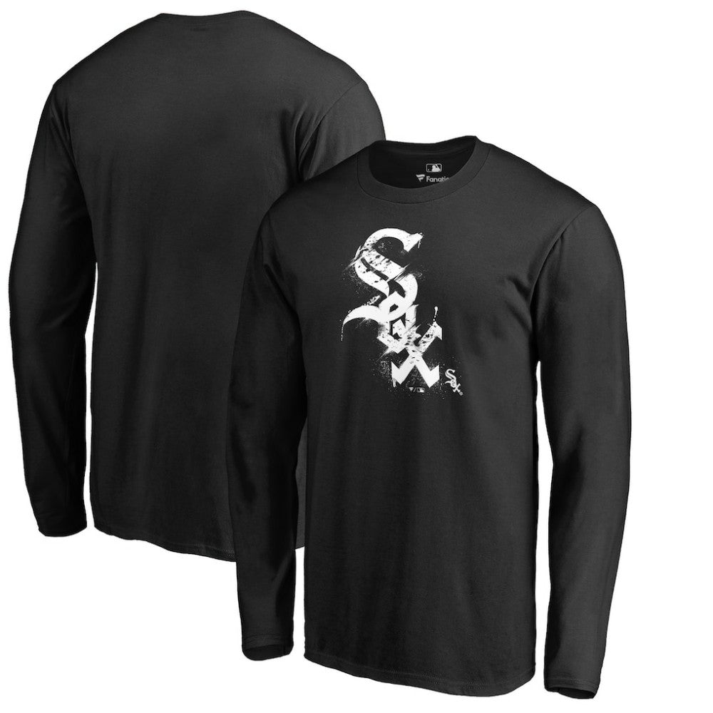 Chicago White Sox Splatter Logo Long Sleeve T-Shirt - Black