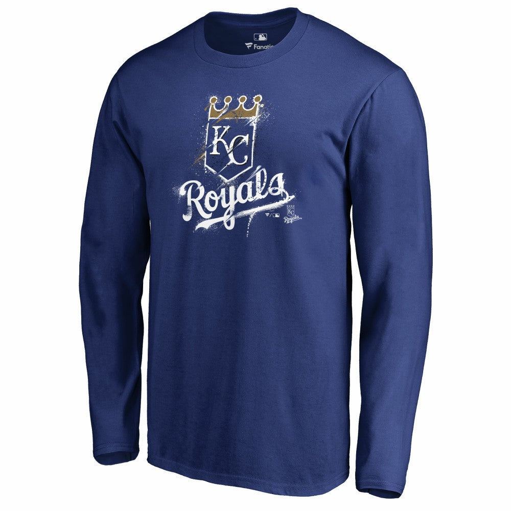 Kansas City Royals Splatter Logo Long Sleeve T-Shirt - Royal