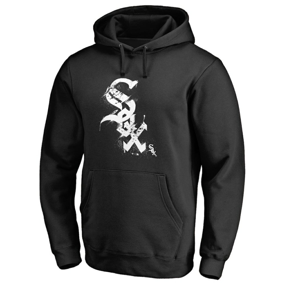 Chicago White Sox Splatter Logo Pullover Hoodie - Black