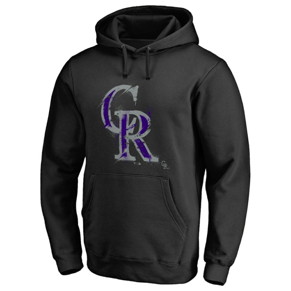 Colorado Rockies Splatter Logo Pullover Hoodie - Black