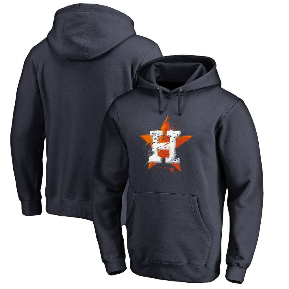 Houston Astros Splatter Logo Pullover Hoodie - Navy