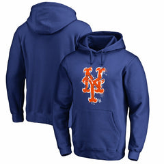 New York Mets Splatter Logo Pullover Hoodie - Royal