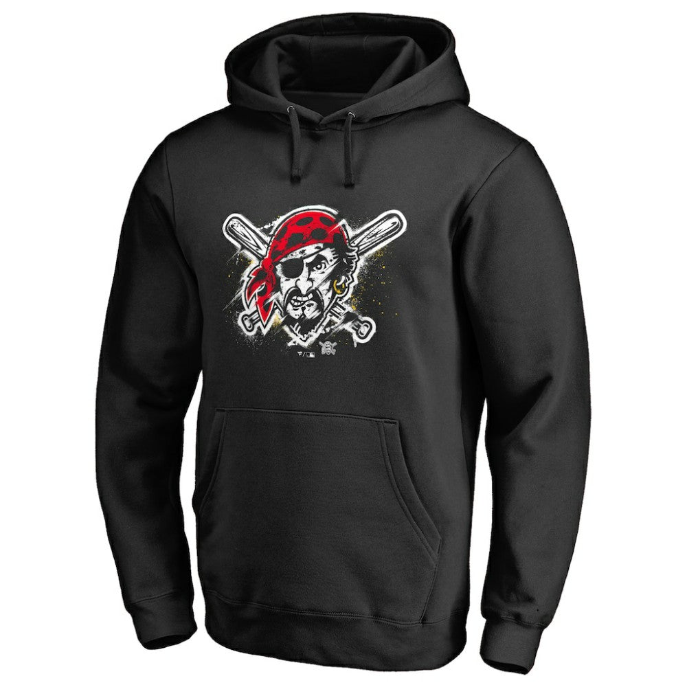 Pittsburgh Pirates Splatter Logo Pullover Hoodie - Black
